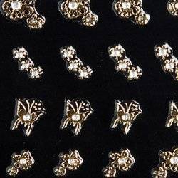 Nail stickers gold flowers with zircons