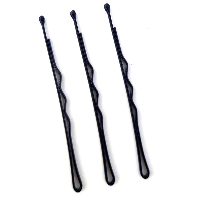 La Rosa black crimped hairpins with ball 6 cm