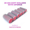 Sleeping hair rollers with Velcro with a sponge - 28 mm