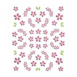 Nail stickers leaves small pink flowers