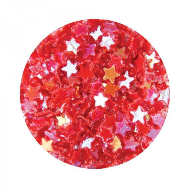 Hologram Stars for Nail Art - Red