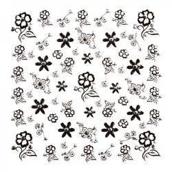 Flower nail stickers with zircons