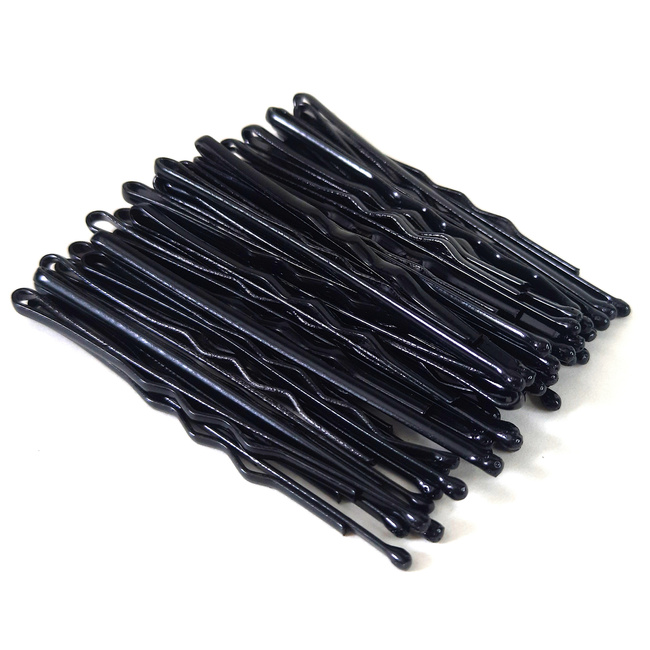 La Rosa black crimped hairpins with ball 6 cm